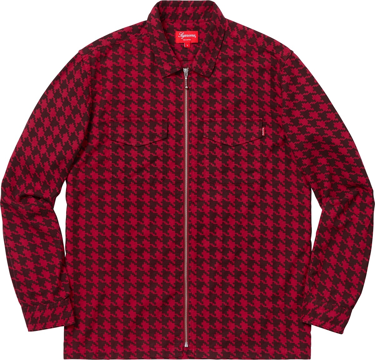 Houndstooth Flannel Zip Up Shirt view 2